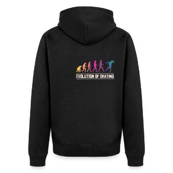 Evolution Of Skating Hobby Ride Eis Zitat Geschenk - Unisex Premium Bio Zip Hoodie - Schwarz - Hinten - Nico (187cm)