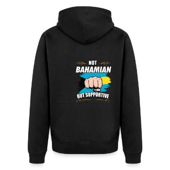 Not Bahamian But Supportive Travel Tourist - Unisex Premium Organic Zip Hoodie - black - Back - Nico (187cm)
