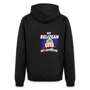 Pas bélizien mais touristique de voyage de soutien - Veste à capuche bio Premium Unisexe - noir - Dos - Nico (187cm)