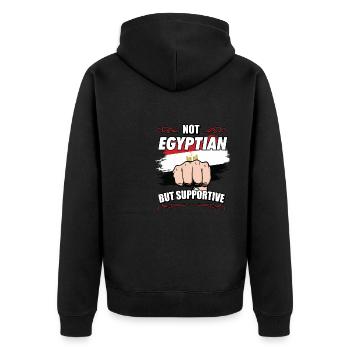 Pas égyptien mais touristique de soutien - Veste à capuche bio Premium Unisexe - noir - Dos - Nico (187cm)