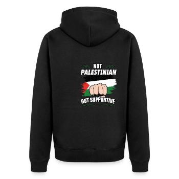 Pas palestinien mais touristique de soutien - Veste à capuche bio Premium Unisexe - noir - Dos - Nico (187cm)