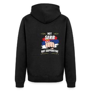 Pas serbe mais soutien touristique serbe Serbie - Veste à capuche bio Premium Unisexe - noir - Dos - Nico (187cm)