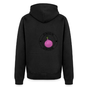 Oignons, légumes, Hobby Chef, cuisine et - Veste à capuche bio Premium Unisexe - noir - Dos - Nico (187cm)