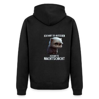 Nachtschicht Dienst Krankenschwester Pflegekraft - Unisex Premium Bio Zip Hoodie - Schwarz - Hinten - Nico (187cm)