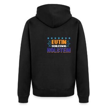 Eutin Schleswig-holstein - Unisex Premium Bio Zip Hoodie - Schwarz - Hinten - Nico (187cm)
