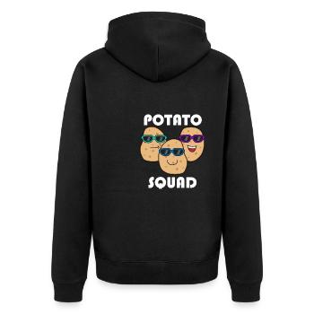 Hobby Chef Potatoe Squad Ironic Saying Vegetables - Unisex Premium Organic Zip Hoodie - black - Back - Nico (187cm)