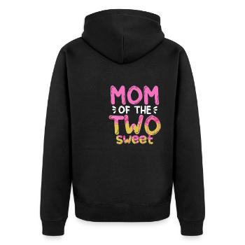 Mom Of The Two Sweet Proud Mother Mama - Unisex Premium Organic Zip Hoodie - black - Back - Nico (187cm)