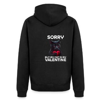 Désolé, mais mon chat est mon Valentin - Veste à capuche bio Premium Unisexe - noir - Dos - Nico (187cm)