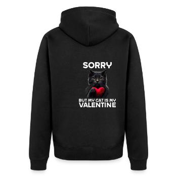 Désolé, mais mon chat est mon Valentin - Veste à capuche bio Premium Unisexe - noir - Dos - Nico (187cm)