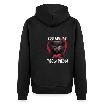 Tu es mon Meow Meow Cat - Veste à capuche bio Premium Unisexe - noir - Dos - Nico (187cm)