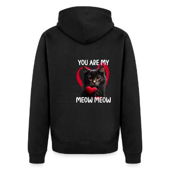Tu es mon Meow Meow Cat - Veste à capuche bio Premium Unisexe - noir - Dos - Nico (187cm)