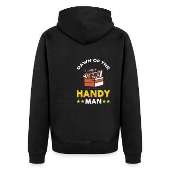 L’aube du bricoleur - Veste à capuche bio Premium Unisexe - noir - Dos - Nico (187cm)