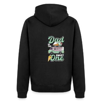 Papa du doux - Veste à capuche bio Premium Unisexe - noir - Dos - Nico (187cm)