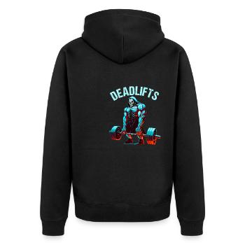 Deadlifts Gym Fitness Fun Workout - Unisex Premium Organic Zip Hoodie - black - Back - Nico (187cm)