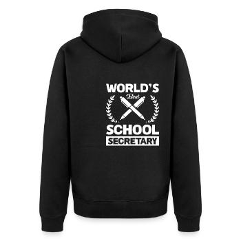 Die beste Schulsekretärin der Welt - Unisex Premium Bio Zip Hoodie - Schwarz - Hinten - Nico (187cm)