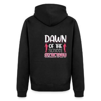 Morgendämmerung der Schulsekretärin - Unisex Premium Bio Zip Hoodie - Schwarz - Hinten - Nico (187cm)