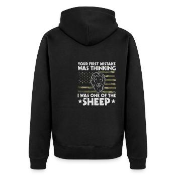 Sarcastic quote that spoke and people - Unisex Premium Organic Zip Hoodie - black - Back - Nico (187cm)