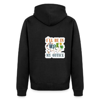 Garten Motiv Gärtner & Gärtnerin Spruch - Unisex Premium Bio Zip Hoodie - Schwarz - Hinten - Nico (187cm)