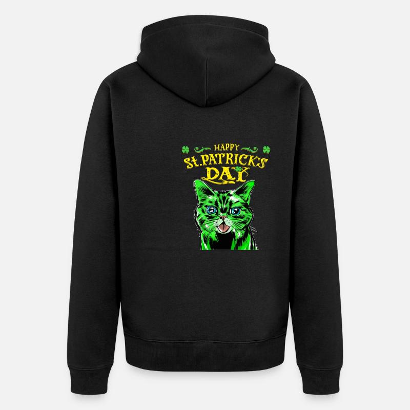 FÊTE DE LA SAINT-PATRICK - Veste à capuche bio Premium Unisexe - noir