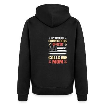 My favorite corrections Officer Prison - Unisex Premium Organic Zip Hoodie - black - Back - Nico (187cm)