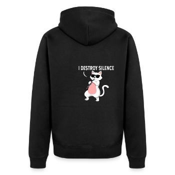 Klarinette Player Orchestra Musiker - Unisex Premium Bio Zip Hoodie - Schwarz - Hinten - Nico (187cm)