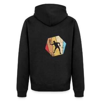 Racquetball Vintage Retro - Unisex Premium Organic Zip Hoodie - black - Back - Nico (187cm)