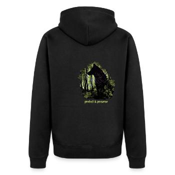 Loups Silhouette Conservation de la nature Bien-être animal Loup - Veste à capuche bio Premium Unisexe - noir - Dos - Nico (187cm)