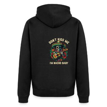 Ne m’embrasse pas si je suis Nacho Baby nourriture mexicaine - Veste à capuche bio Premium Unisexe - noir - Dos - Nico (187cm)