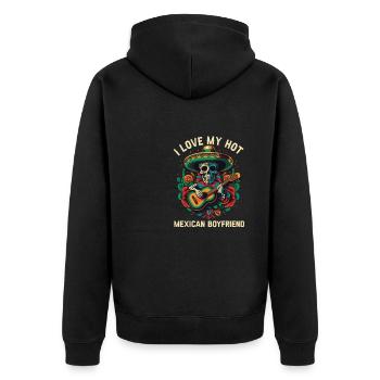 J’aime mon petit ami mexicain chaud Mexico Pride Count - Veste à capuche bio Premium Unisexe - noir - Dos - Nico (187cm)