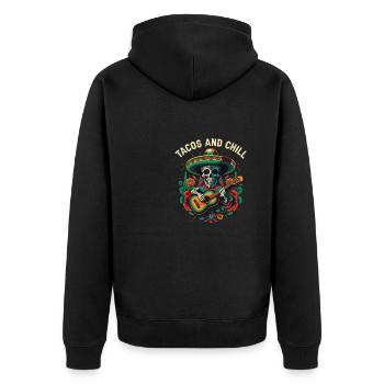 Tacos And Chill Taco Eater Mexican Food Foodie - Unisex Premium Bio Zip Hoodie - Schwarz - Hinten - Nico (187cm)