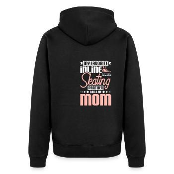 Ma patineuse à roues alignées préférée m’appelle maman - Veste à capuche bio Premium Unisexe - noir - Dos - Nico (187cm)