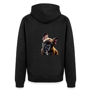 Français Bulldog Frenchie Französische Bulldogge - Veste à capuche bio Premium Unisexe - noir - Dos - Nico (187cm)