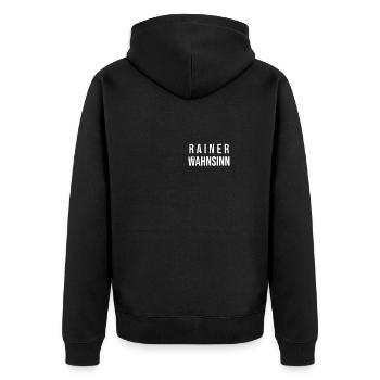 Rainer Wahnsinn Name Spruch für Männer Geschenk - Unisex Premium Bio Zip Hoodie - Schwarz - Hinten - Nico (187cm)