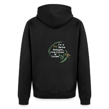 Marine Biologist Turtle Diving - Unisex Premium Organic Zip Hoodie - black - Back - Nico (187cm)