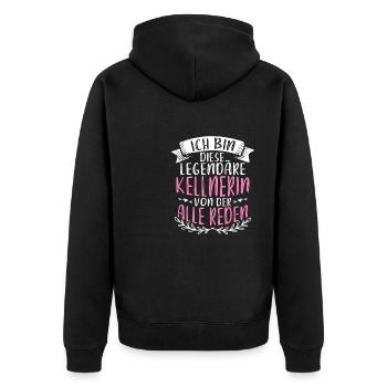 Ich Bin Diese Legendäre Kellnerin - Unisex Premium Bio Zip Hoodie - Schwarz - Hinten - Nico (187cm)