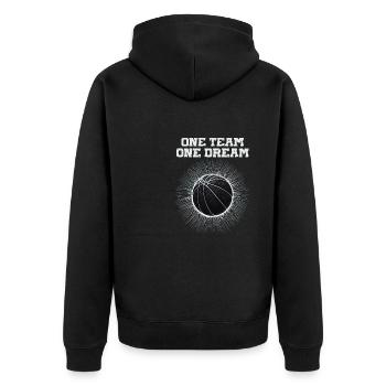 One team, one dream Funny basketball player spi - Unisex Premium Organic Zip Hoodie - black - Back - Nico (187cm)
