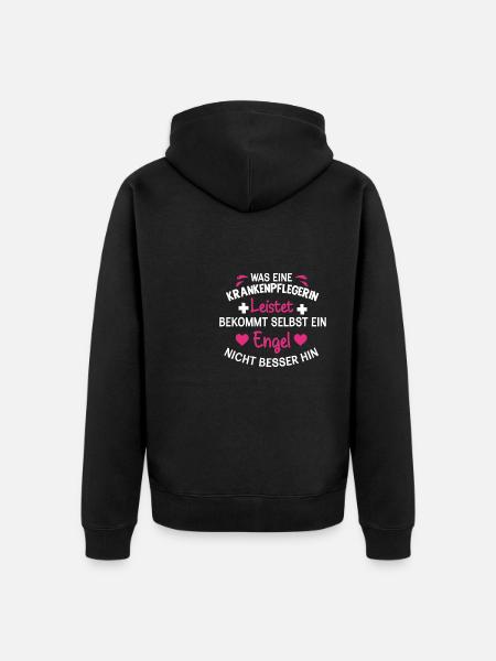 Lustiges Krankenschwester Pflegerin Geschenk - Unisex Premium Bio Zip Hoodie - Schwarz