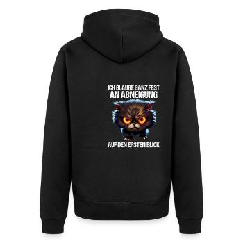 Katze Kätzchen Katzenhalter Katzen Sarkasmus - Unisex Premium Bio Zip Hoodie - Schwarz - Hinten - Nico (187cm)
