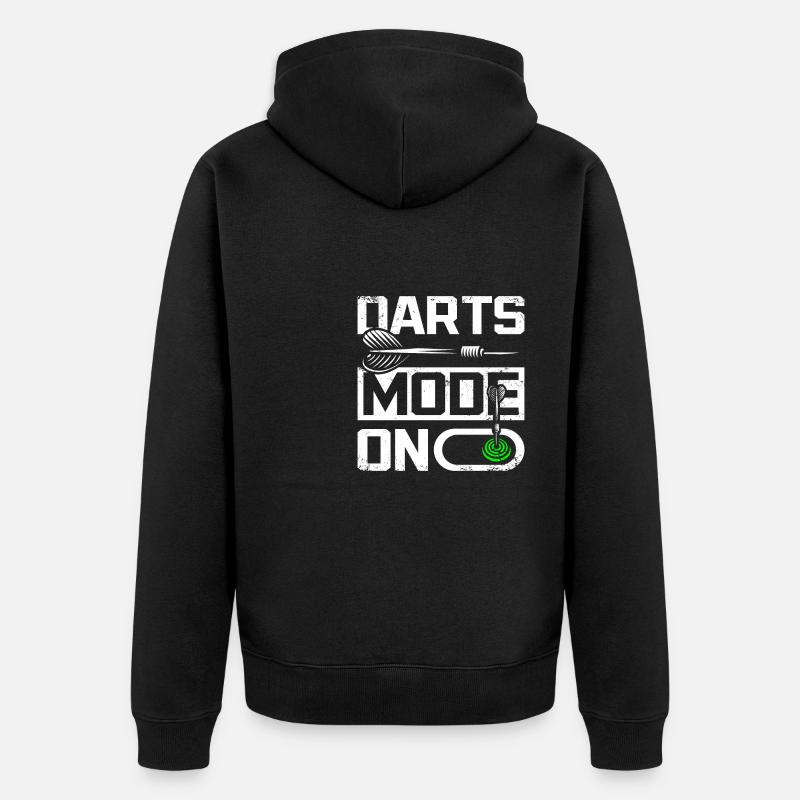 Darts mode on - Unisex Premium Bio Zip Hoodie - Schwarz