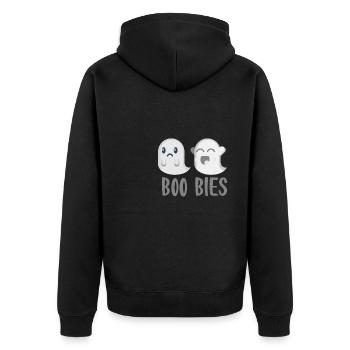 Halloween horror scary saying - Unisex Premium Organic Zip Hoodie - black - Back - Nico (187cm)