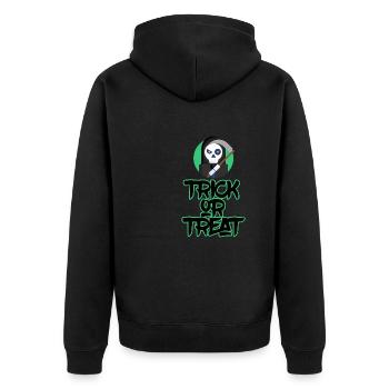 Halloween horror scary saying - Unisex Premium Organic Zip Hoodie - black - Back - Nico (187cm)