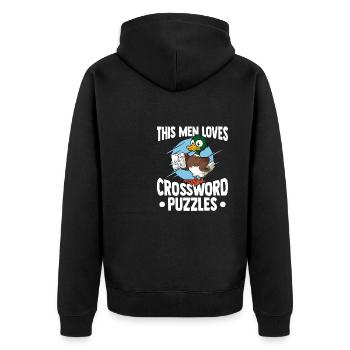 Résoudre des mots croisés - Veste à capuche bio Premium Unisexe - noir - Dos - Nico (187cm)