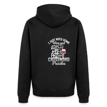 Résoudre des mots croisés - Veste à capuche bio Premium Unisexe - noir - Dos - Nico (187cm)