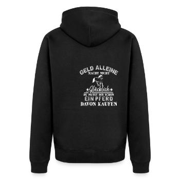 Reiterin Geschenk Spruch Reitsport Reiterhof - Unisex Premium Bio Zip Hoodie - Schwarz - Hinten - Nico (187cm)