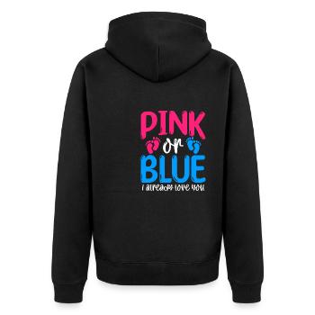 Je t’aime déjà Naissance Grossesse - Veste à capuche bio Premium Unisexe - noir - Dos - Nico (187cm)