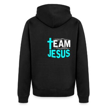 Équipe Jésus Christianisme Catholiques Religion Foi - Veste à capuche bio Premium Unisexe - noir - Dos - Nico (187cm)