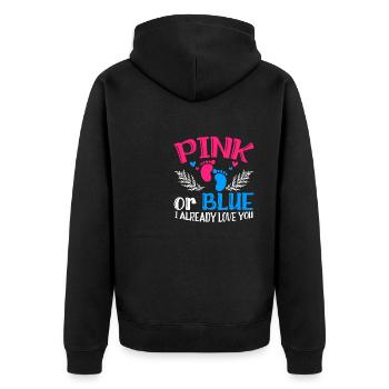 Je t’aime déjà Naissance Grossesse - Veste à capuche bio Premium Unisexe - noir - Dos - Nico (187cm)