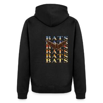FLEDERMÄUSE BATS - Unisex Premium Bio Zip Hoodie - Schwarz - Hinten - Nico (187cm)