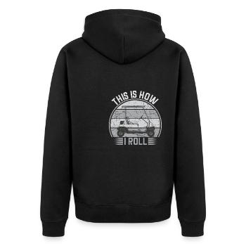 Golf Geschenk Witz Golfspieler Golfer - Unisex Premium Bio Zip Hoodie - Schwarz - Hinten - Nico (187cm)