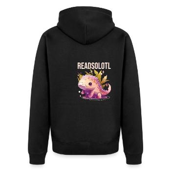 Readsolotl Axolotl Owner Mexican Walking Fish Book - Unisex Premium Organic Zip Hoodie - black - Back - Nico (187cm)